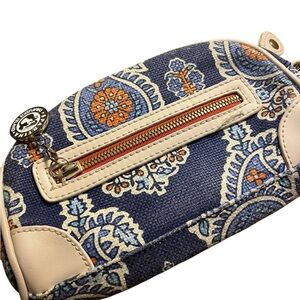 Spartina 449 Navy and Orange Patterned Wristlet